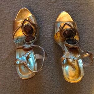 Size 6 women's gold high heels